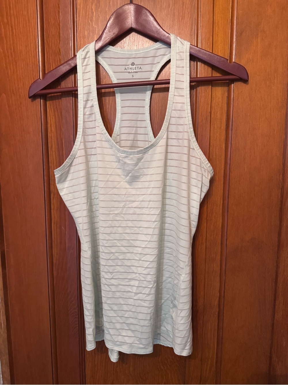 Athleta Mint Green Thin-Striped Racerback Tank